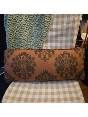 Indoor outdoor lumbar pillow. 22x10